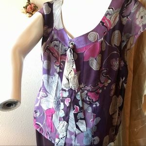 💍 NWTO Worthington 100% Silk Purple Blouse